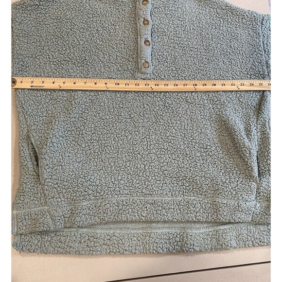 Aerie Jacket Women Medium Light Green Pull Over Button Fleece Pockets Loungewear - Picture 6 of 7